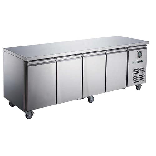 FED-X XUB7C22S4V Four Door Stainless Steel Workbench Fridge with 553L Capacity